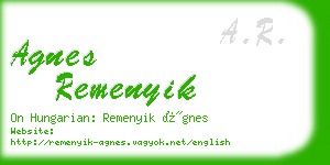 agnes remenyik business card